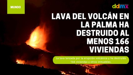 Lava del volcán en La Palma ha destruido al menos 166 viviendas