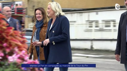 Reportage - Marine Le Pen à la pêche aux voix sur le marché de La Tour du Pin