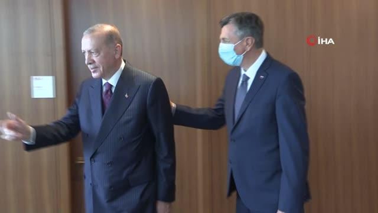 Cumhurbaşkanı Erdoğan, Slovenya Cumhurbaşkanı Pahor ile bir araya geldi