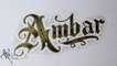  Dibujando lettering AMBAR Tattoo LETTERING Fancy Chicano lettering  TATUAJES de LETRAS