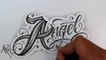 Dibujando lettering ANGEL Tattoo LETTERING Fancy Chicano lettering ‍♂️TATUANDO TATUAJES de LETRAS