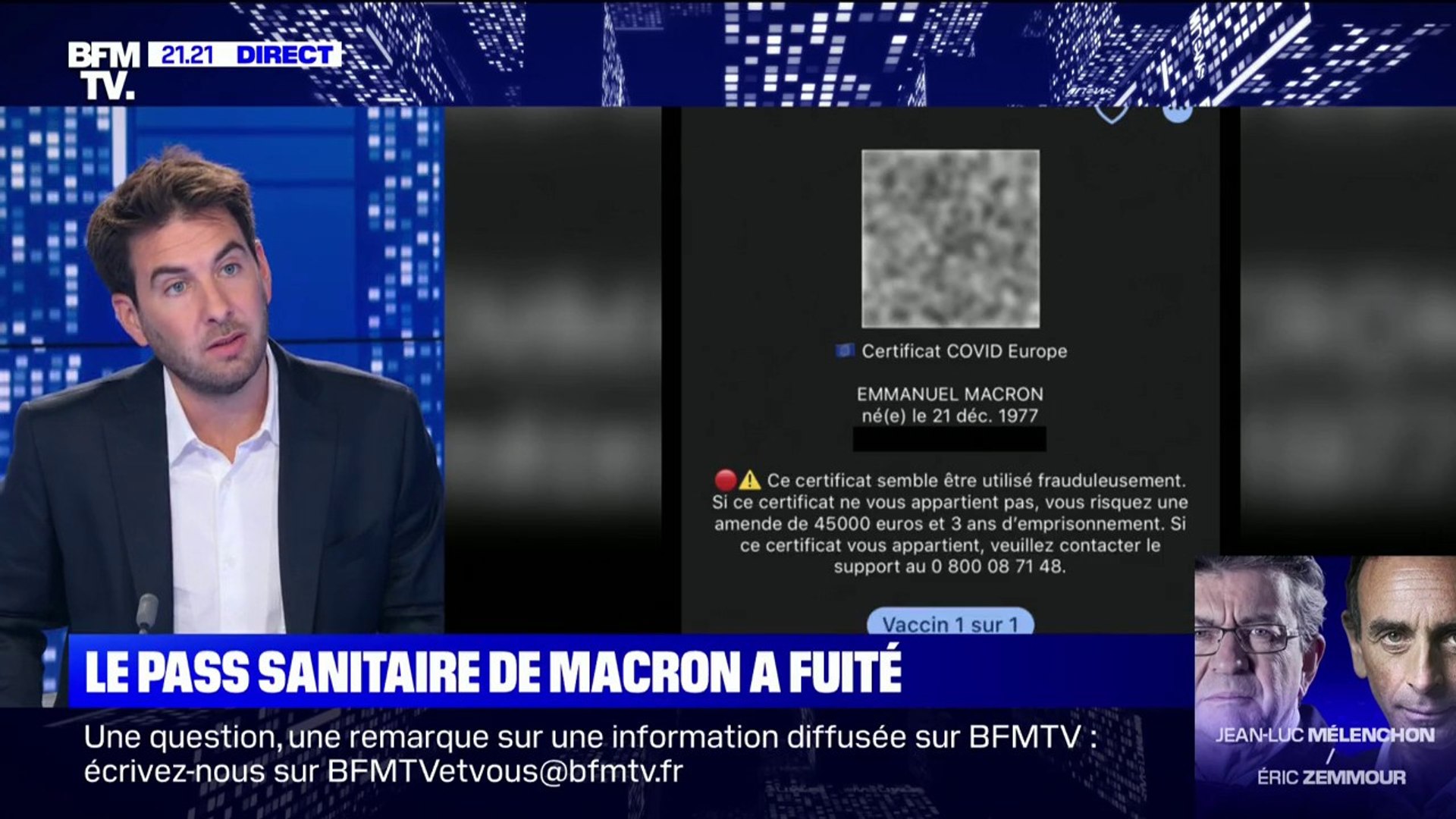 Ce Certificat Semble Etre Utilise Frauduleusement Le QR code du pass sanitaire d'Emmanuel Macron a fuité en ligne - Vidéo  Dailymotion