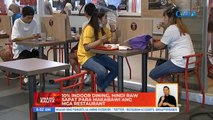 10% indoor dining, hindi raw sapat para makabawi ang mga restaurant | UB