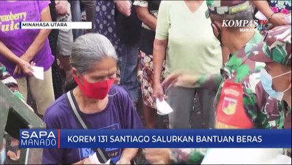 Korem 131 Santiago Salurkan Bantuan Beras ke Warga Desa