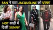 Fan Pushes Jacqueline at Airport, Sunny Leone Looks Hot in Saree | Spotted