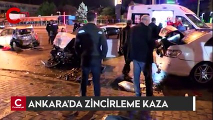 Ankara'da 7 araçlı zincirleme kaza: 2 yaralı