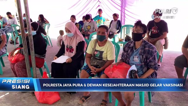 Polresta Jayapura Bersama Dewan Kesejahteraan Masjid Gelar Vaksinasi Massal Covid-19