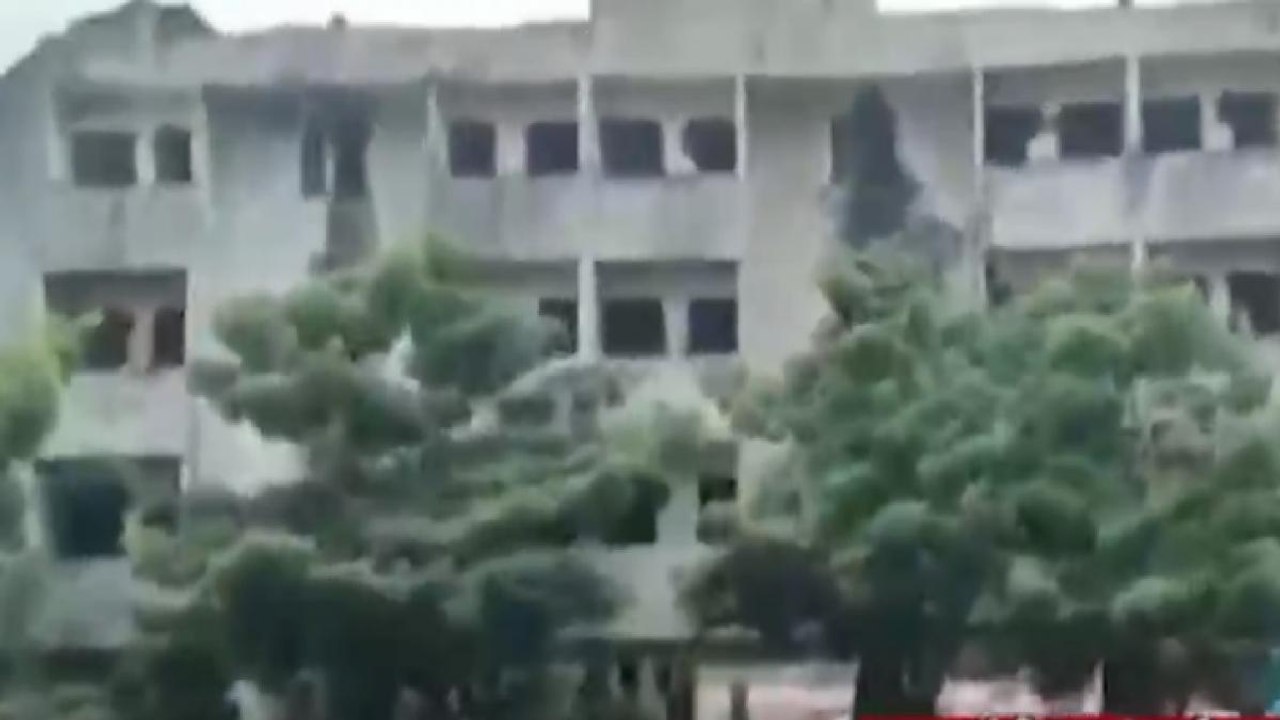 Dilapidated building collapses during demolition