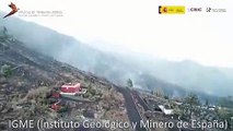 Volcán de La Palma: las enormes coladas de lava, vistas desde un helicóptero