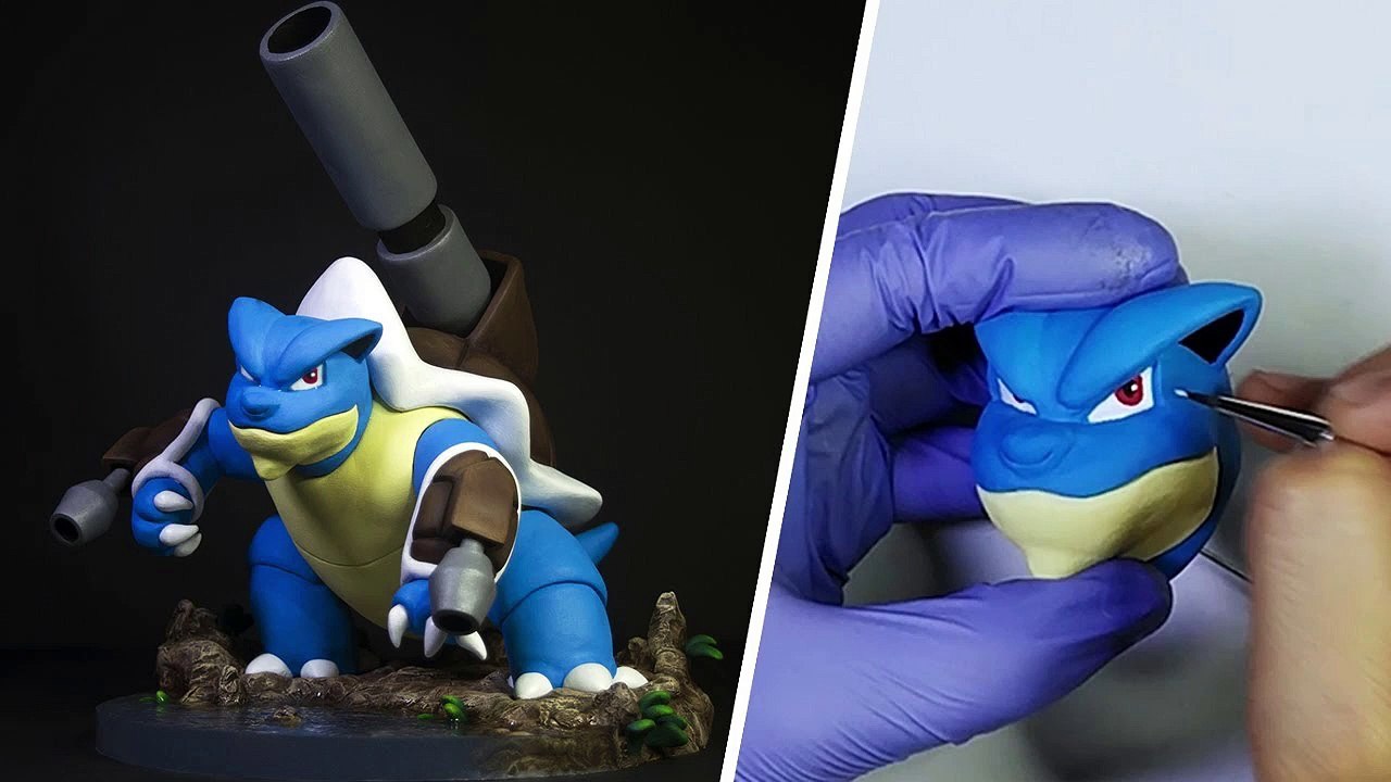 Sculpting MEGA BLASTOISE | POKEMON Clay Art