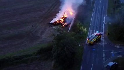 Burton Latimer straw stack fire