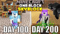 I Spent 200 Days in ONE BLOCK Minecraft... Here's What Happened