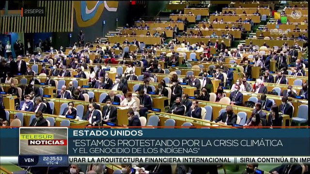 Manifestaciones de rechazo a Bolsonaro marcan inicio de la 76 Asamblea General de la ONU