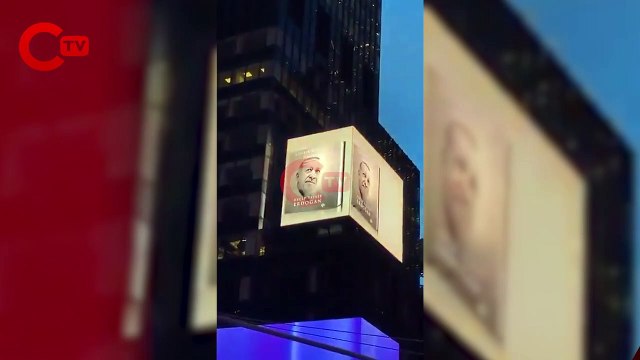 Erdoğan'ın kitabı Times Meydanı'ndaki ekranlarda tanıtıldı