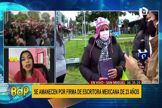 San Miguel: cientos de jóvenes realizan larga cola para obtener firma de la autora Flor Salvador