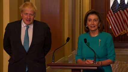 Boris Johnson and Nancy Pelosi bond over Churchill picture