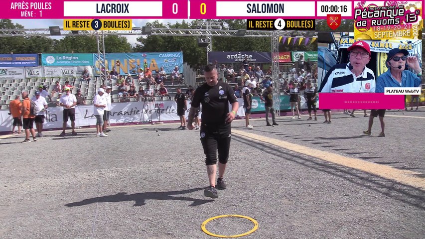 Après poules LACROIX vs SALOMON : International à pétanque de RUOMS - 18 &  19 septembre 2021 - Vidéo Dailymotion