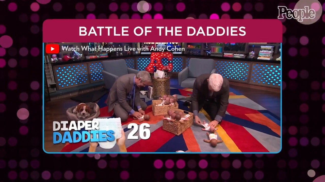 Andy Cohen and Anderson Cooper Face Off in Diaper Changing Competition — See Which Dad Wins