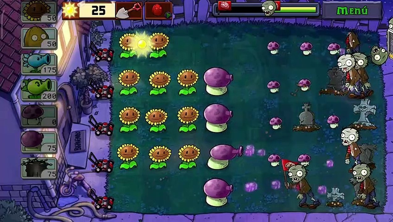 #14 Plantas Contra Zombis Free Aventura Noche Nivel 4 / Consigo el Almanaque Suburbano / Android