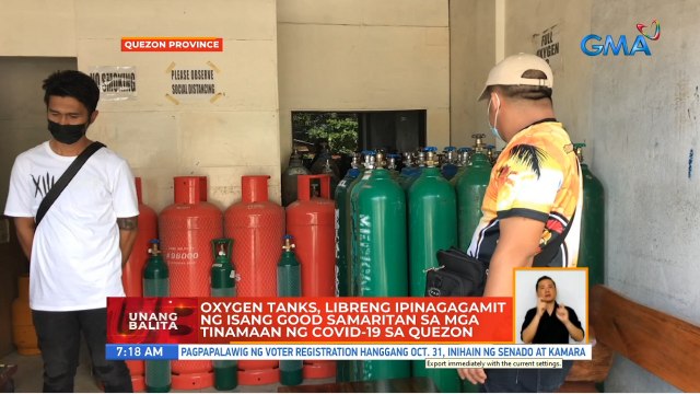 Oxygen tanks, libreng ipinagagamit ng isang good samaritan sa mga tinamaan ng COVID-19 sa Quezon | UB