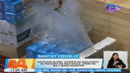 Kautusan ni PDu30 na naglilimita sa paggamit ng face shield, umani ng iba't ibang reaksyon | BT