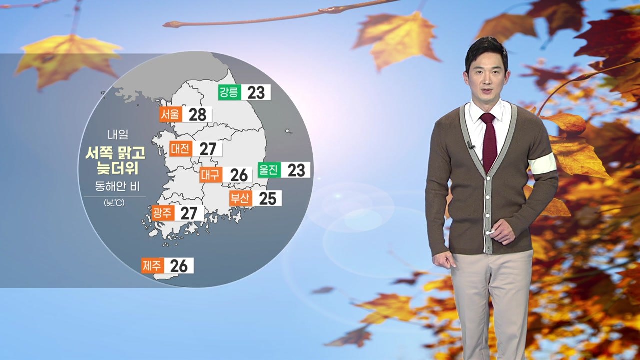 [날씨] 내일 서쪽 지방 맑고 늦더위...동해안에는 비 / YTN