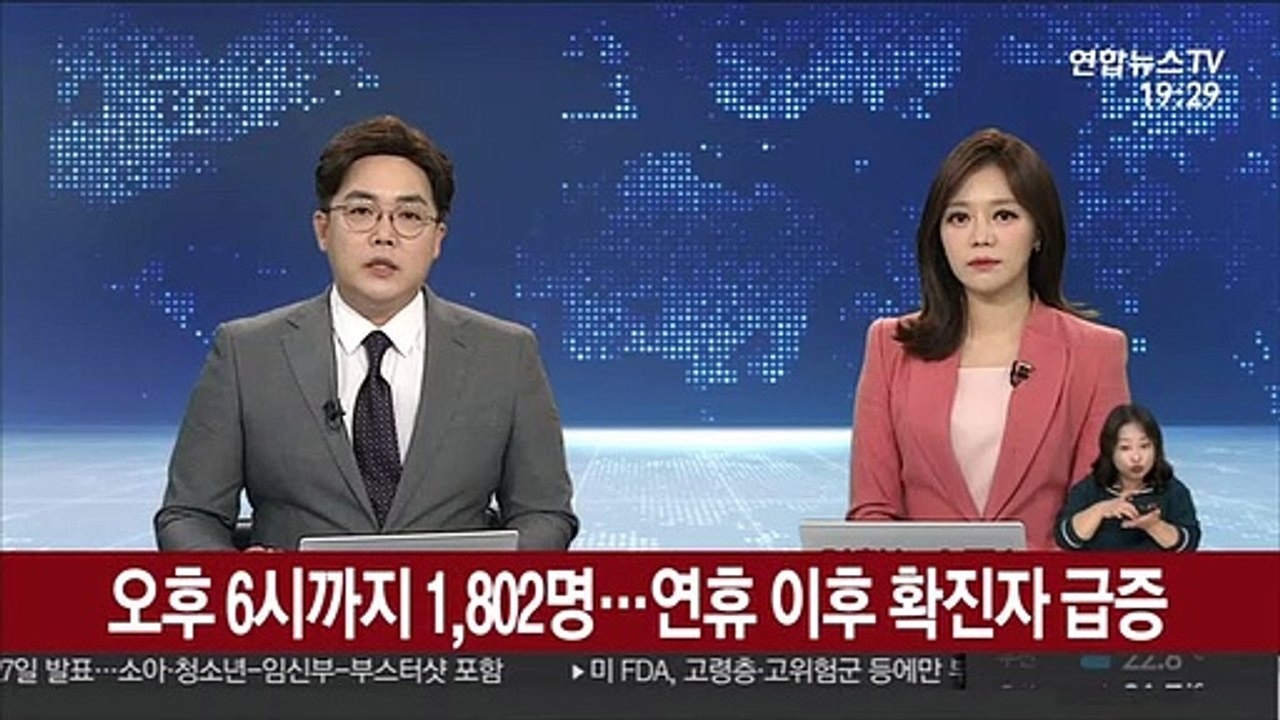 오후 6시까지 1,802명…연휴 이후 확진자 급증