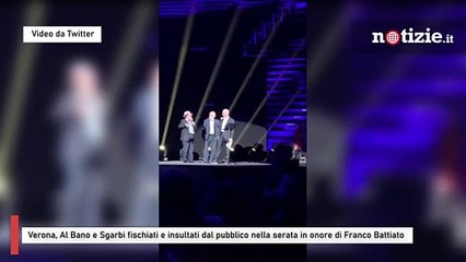 Verona, Al Bano e Sgarbi fischiati e insultati dal pubblico nella serata in onore di Franco Battiato