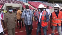 Le Président de la COCAN 2023 François  Amichia sur les chantiers du stade de Yamoussoukro