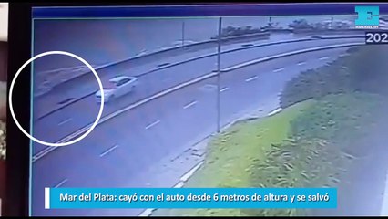 Mar del Plata cayó con el auto desde 6 metros de altura y se salvó