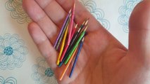 Doll Coloured Pencil DIY - Miniature Coloured Pencil DIY - Toothpick DIY - Back to School Shopping (1)