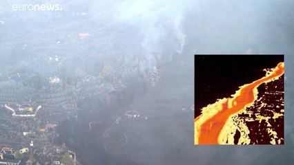 El magma sigue arrasando La Palma aunque a menor velocidad