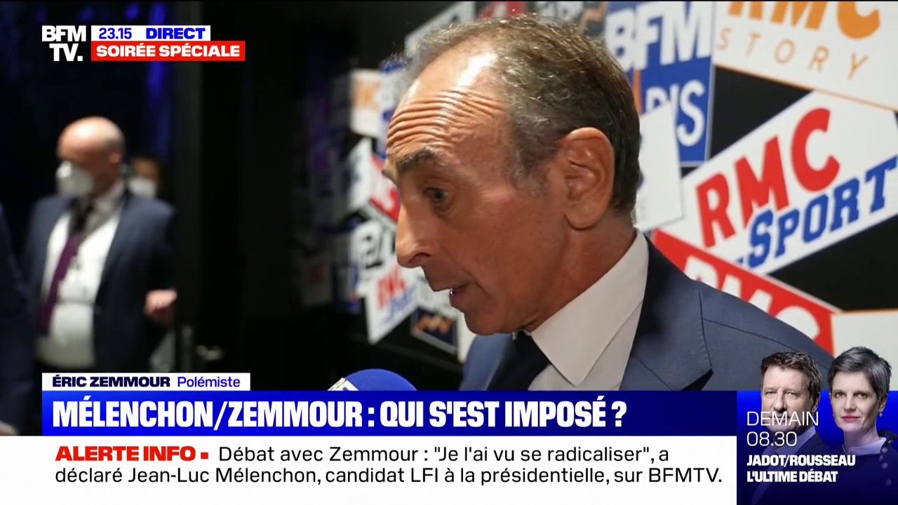 Éric Zemmour sur le #DebatBFMTV: "J'aime beaucoup débattre et confronter des idées, donc c'est toujours un bon moment"