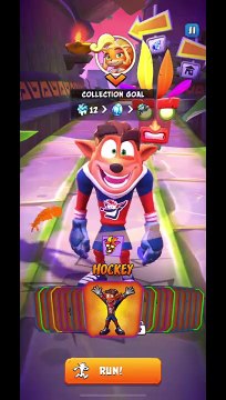 Hockey Crash Bandicoot Skin Gameplay - Crash Bandicoot: On The Run! #Shorts #crashontherun