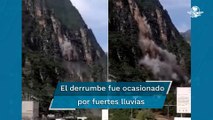 Se registra derrumbe en las inmediaciones de presa en Zimapán, Hidalgo