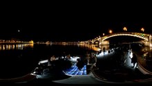 3D VR 360 VIDEO.5K. Evening bridges of Budapest. Вечерние мосты Будапешта.