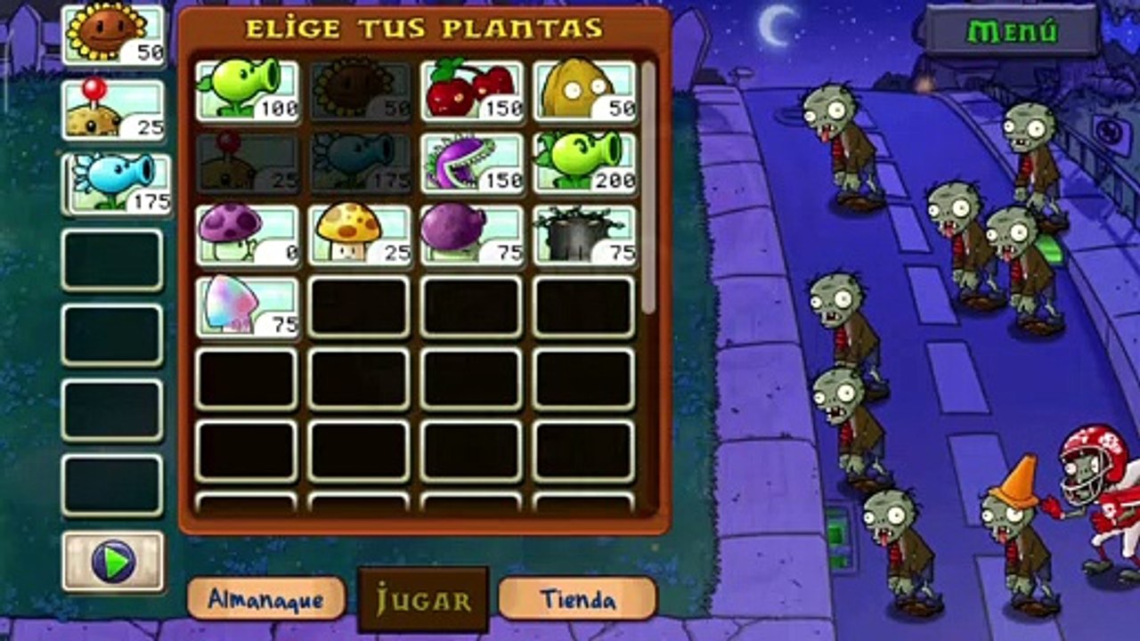 #16 Plantas Contra Zombis Free Aventura Noche Nivel 6 / Consigo la Seta Miedica / Android