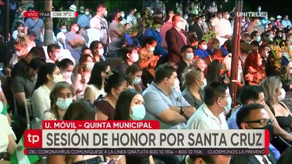 El presidente del Concejo, Israel Alcócer, en la Sesión de Honor por la efeméride cruceña