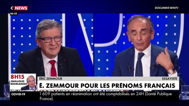 Eric Zemmour s'explique sur la polémique des prénoms et provoque la colère de Jean-Luc Mélenchon : Ca suffit, vous insulter en permanence les musulmans !