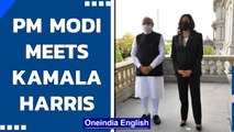 PM Modi meets Kamala Harris, both pledge to work on global health and security issues| Oneindia News
