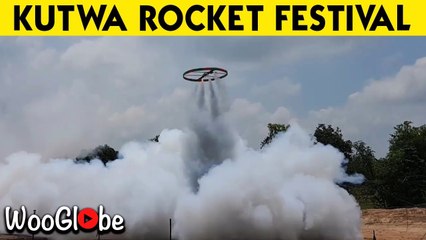 ''Set the controls for the heart of the Sun!' Giant circular skyrocket takes flight during Thai Rocket Festival '