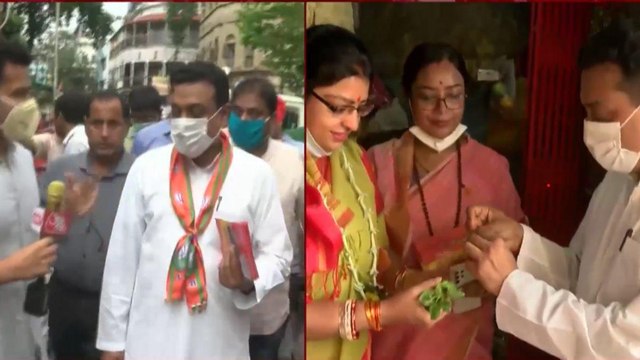 By-election: Sambit Patra campaigning for Priyanka Tibrewal