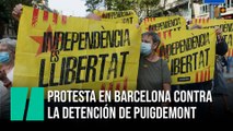 Cientos de personas protestan en Barcelona contra la detención de Puigdemont