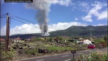 Lava erupts from a volcano on La Palma in Spanish Canary Islands
