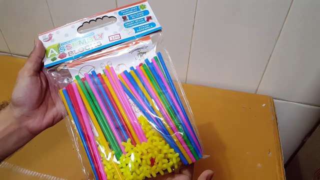 Unboxing and Review of straw building blocks for kids gift