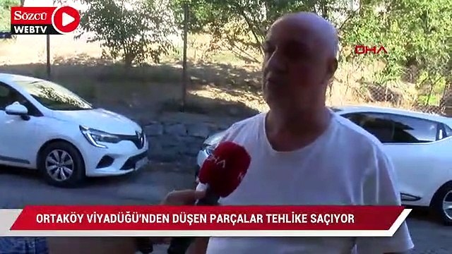 Ortaköy Viyadüğü’nden düşen parçalar tehlike saçıyor