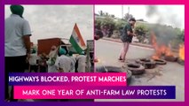 Highways Blocked, Protest Marches Mark One Year Of Anti-Farm Law Protests