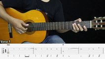 Fall For You - Secondhand Serenade - Fingerstyle Guitar Tutorial + TAB & Lyrics