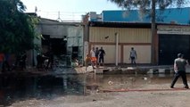 إخماد حريق نشب في مصنع جلود ومخازن بمنطقة السلام ببورسعيد