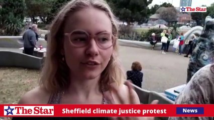 Sheffield climate justice protest on Devonshire Green